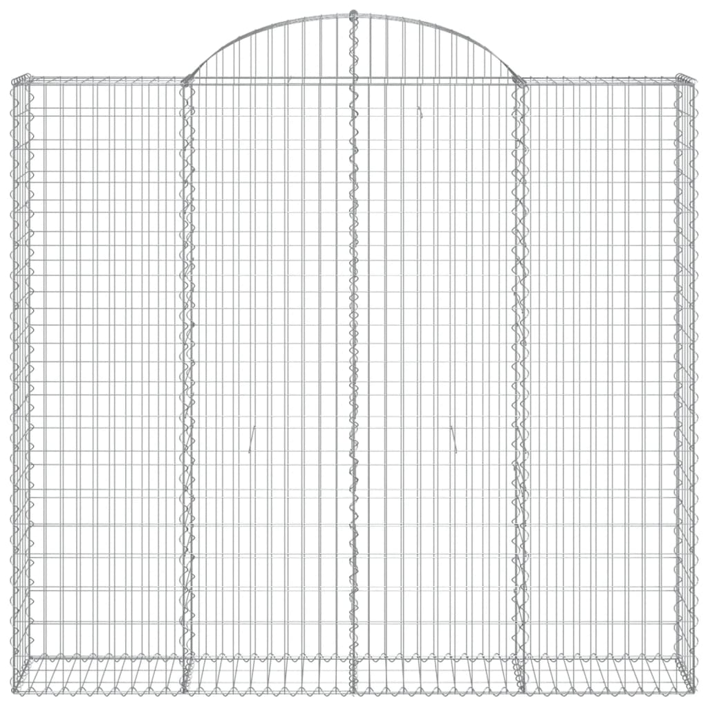 vidaXL Cesti Gabbioni ad Arco 3 pz 200x50x180/200 cm Ferro Zincato