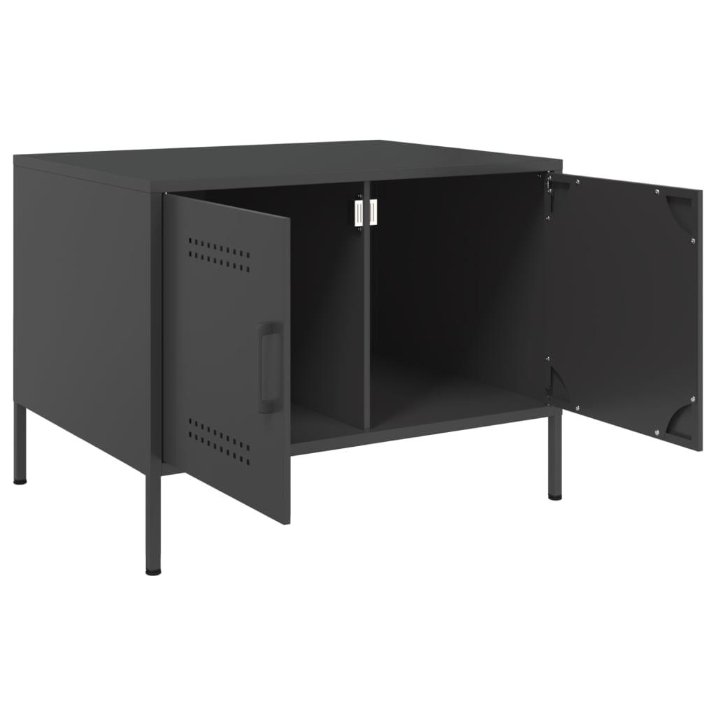 vidaXL Tavolino da Salotto Nero 68x50x50,5 cm in Acciaio