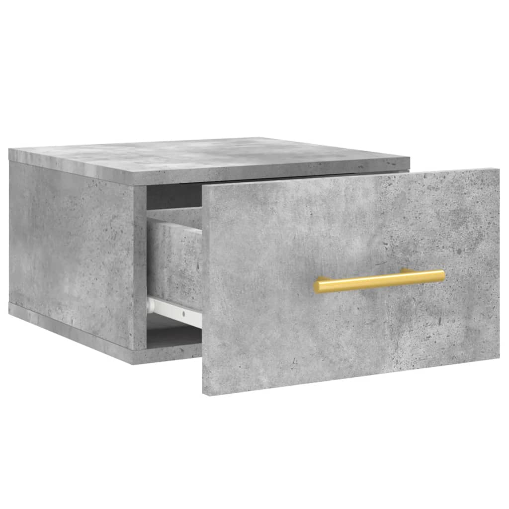 vidaXL Comodini a Muro 2 pz Grigio Cemento 35x35x20 cm