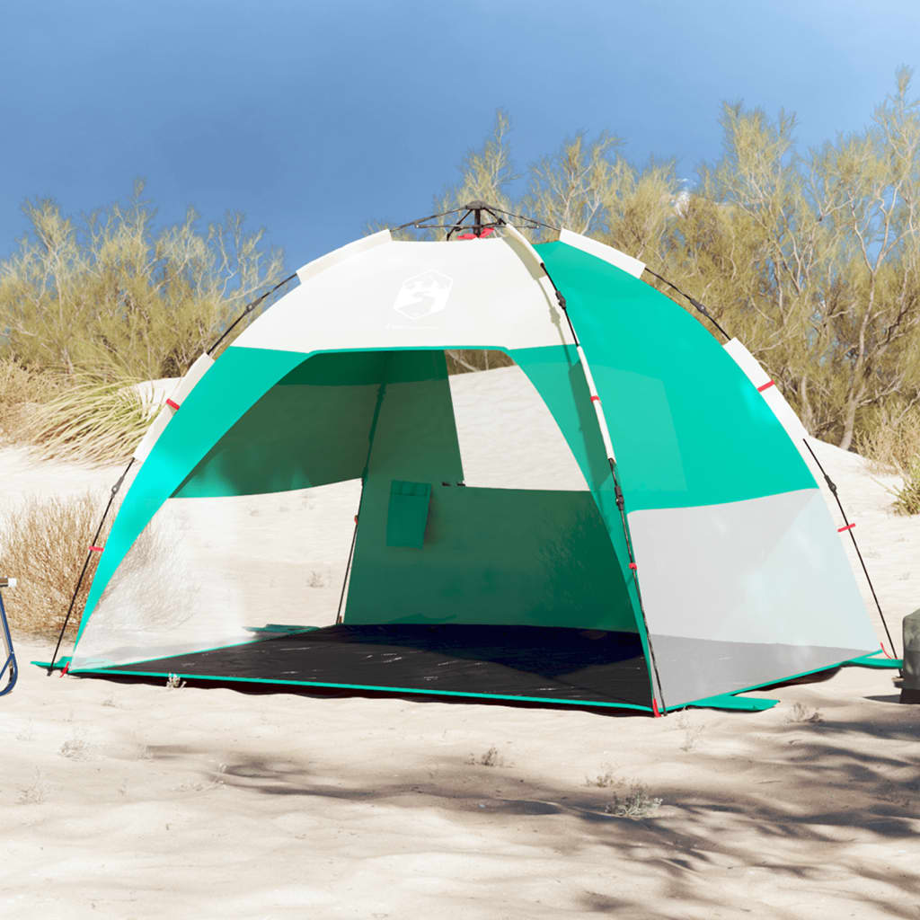 vidaXL Tenda da Spiaggia 2 Persone Verde Rilascio Rapido Impermeabile