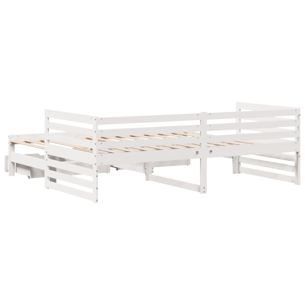 vidaXL Dormeuse con Cassetti Bianco 90x200 cm Legno Massello di Pino