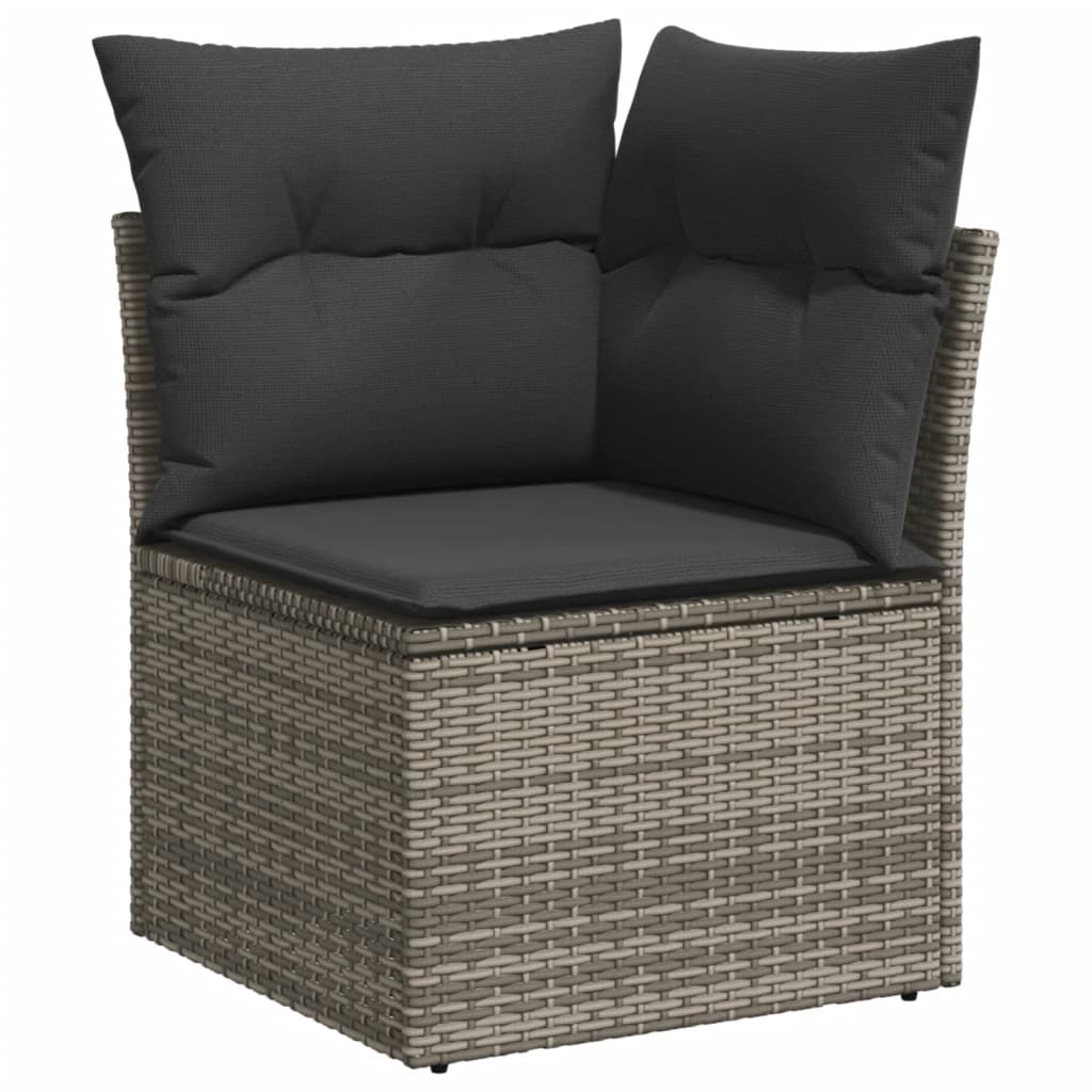 vidaXL Set Divani da Giardino 7 pz con Cuscini Grigio in Polyrattan