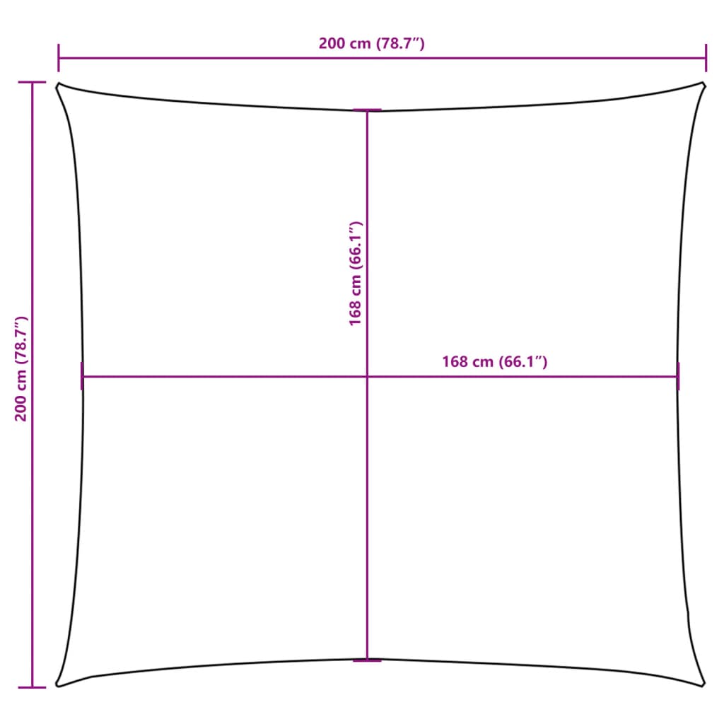 vidaXL Vela Parasole in Tela Oxford Quadrata 2x2 m Talpa