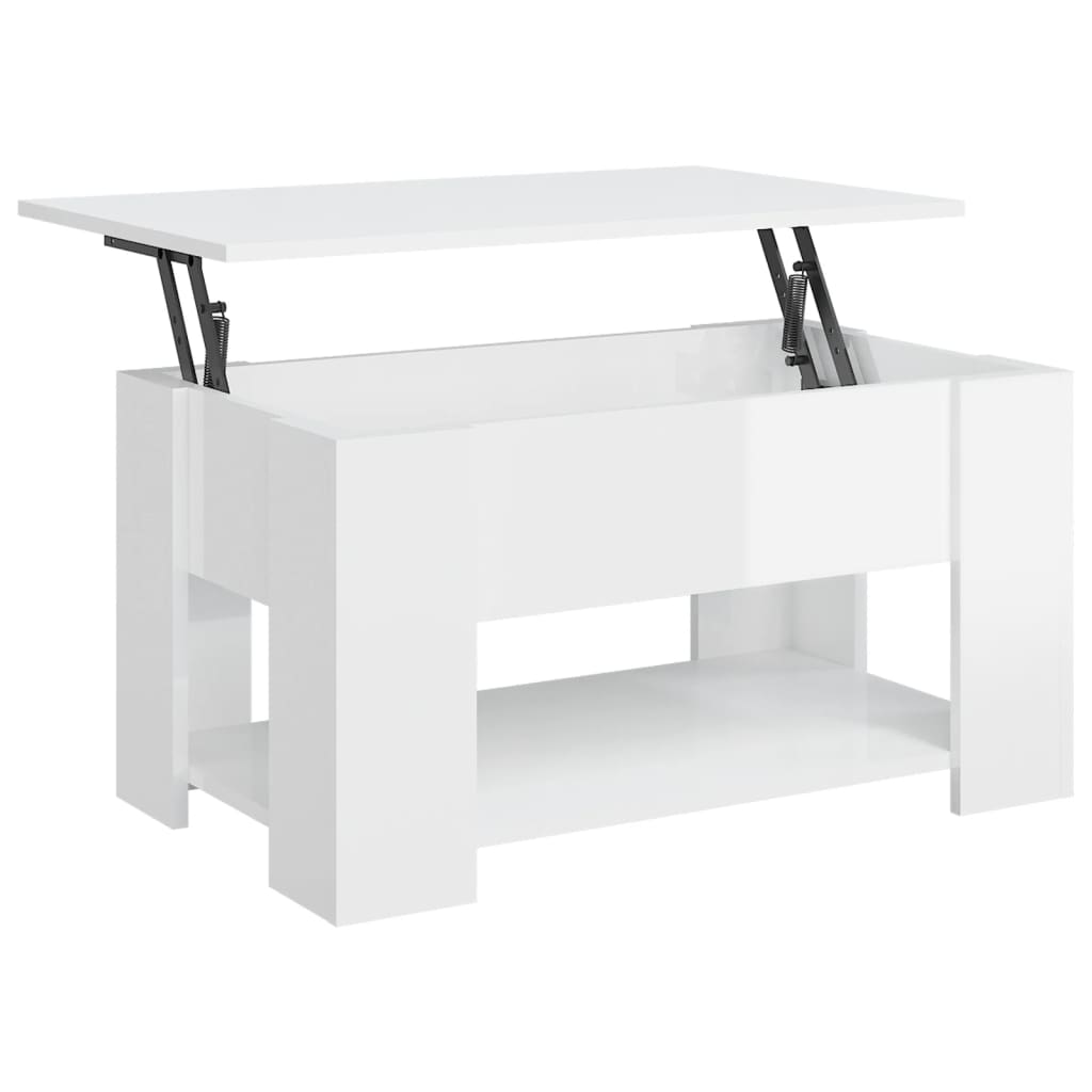 vidaXL Tavolino Salotto Bianco Lucido 79x49x41 cm in Legno Multistrato