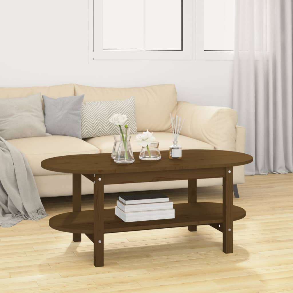 vidaXL Tavolino da Salotto Ambra 110x55x45 cm Legno Massello di Pino