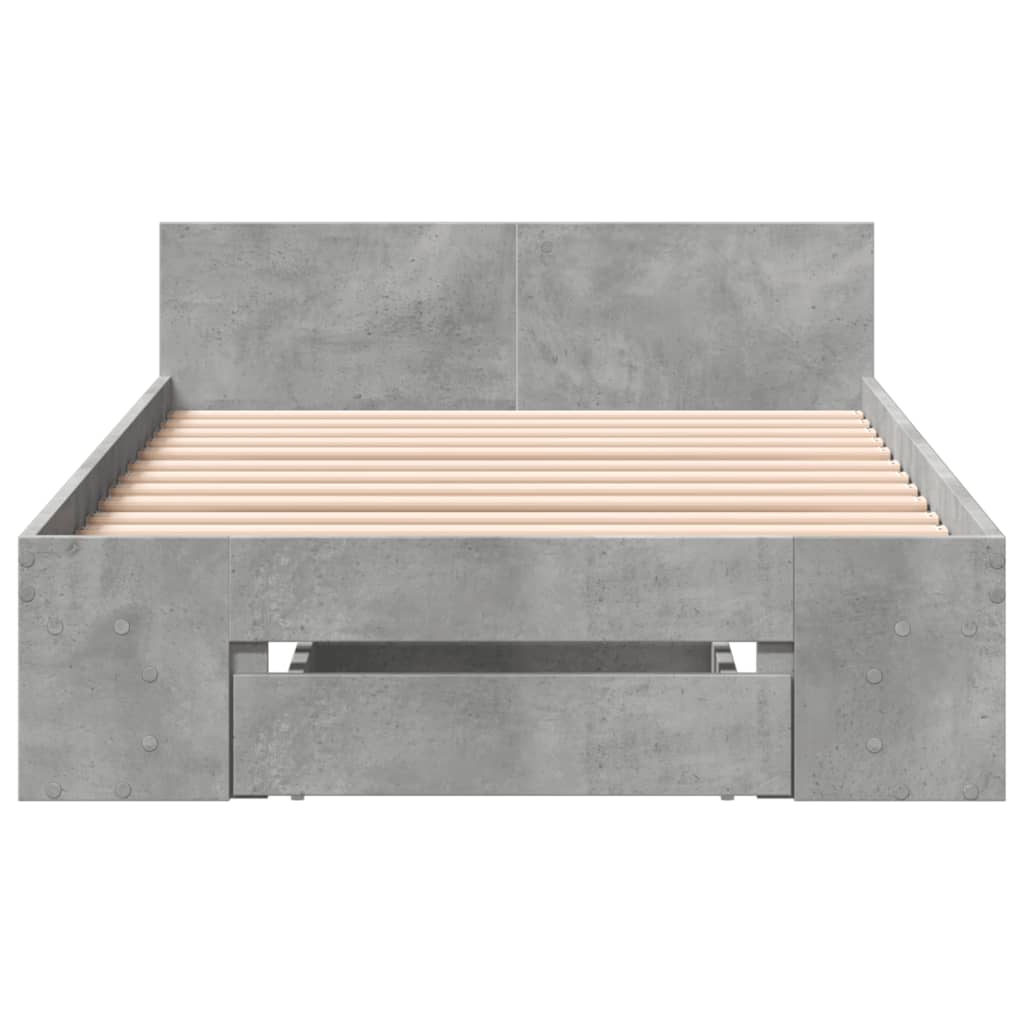 vidaXL Giroletto Cassetto Grigio Cemento 75x190 cm Legno Multistrato