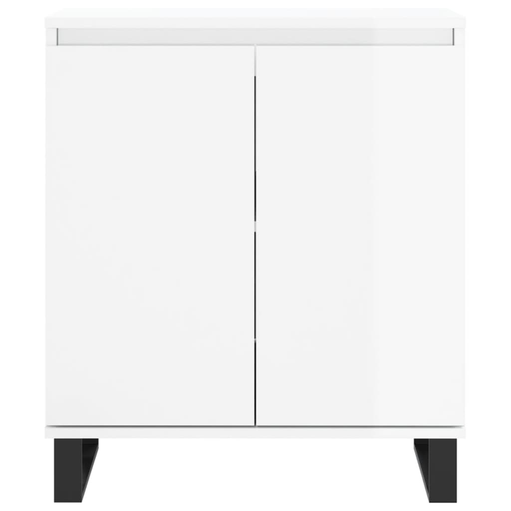 vidaXL Credenza Bianco Lucido 60x35x70 cm in Legno Multistrato