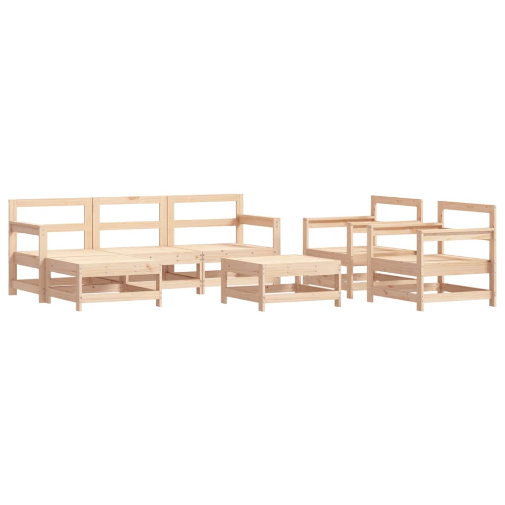 vidaXL Set Salotto da Giardino 7 pz in Legno Massello di Pino