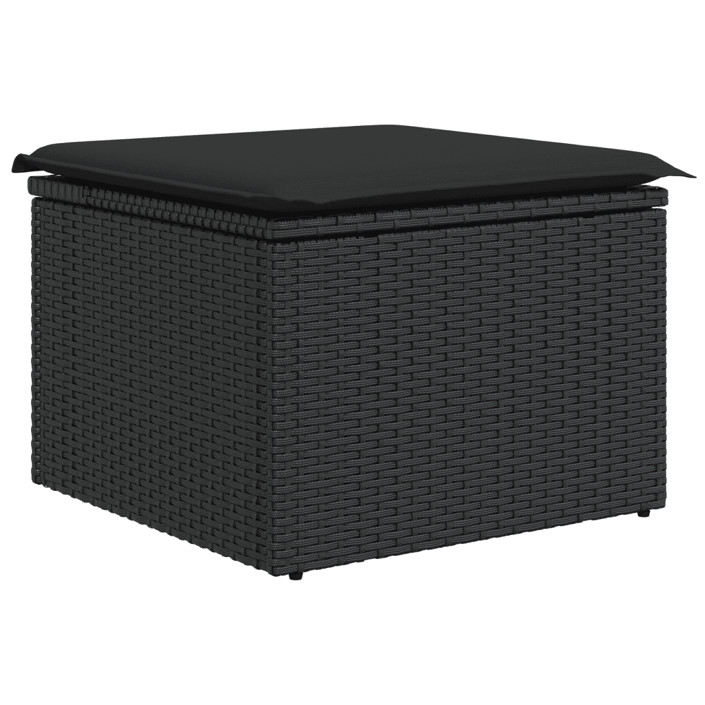 vidaXL Set Divani da Giardino 10pz con Cuscini in Polyrattan Nero