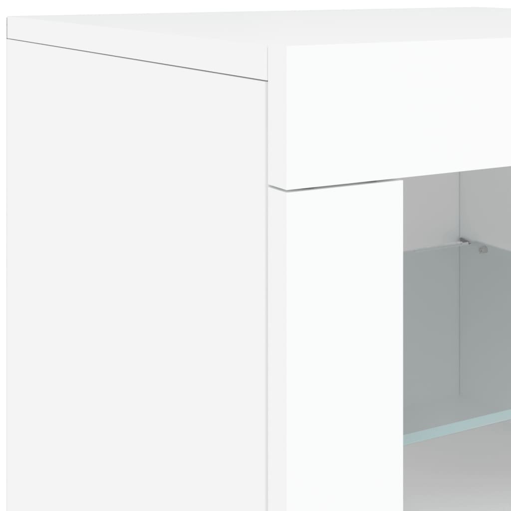 vidaXL Credenza con Luci LED Bianca 164x37x67 cm