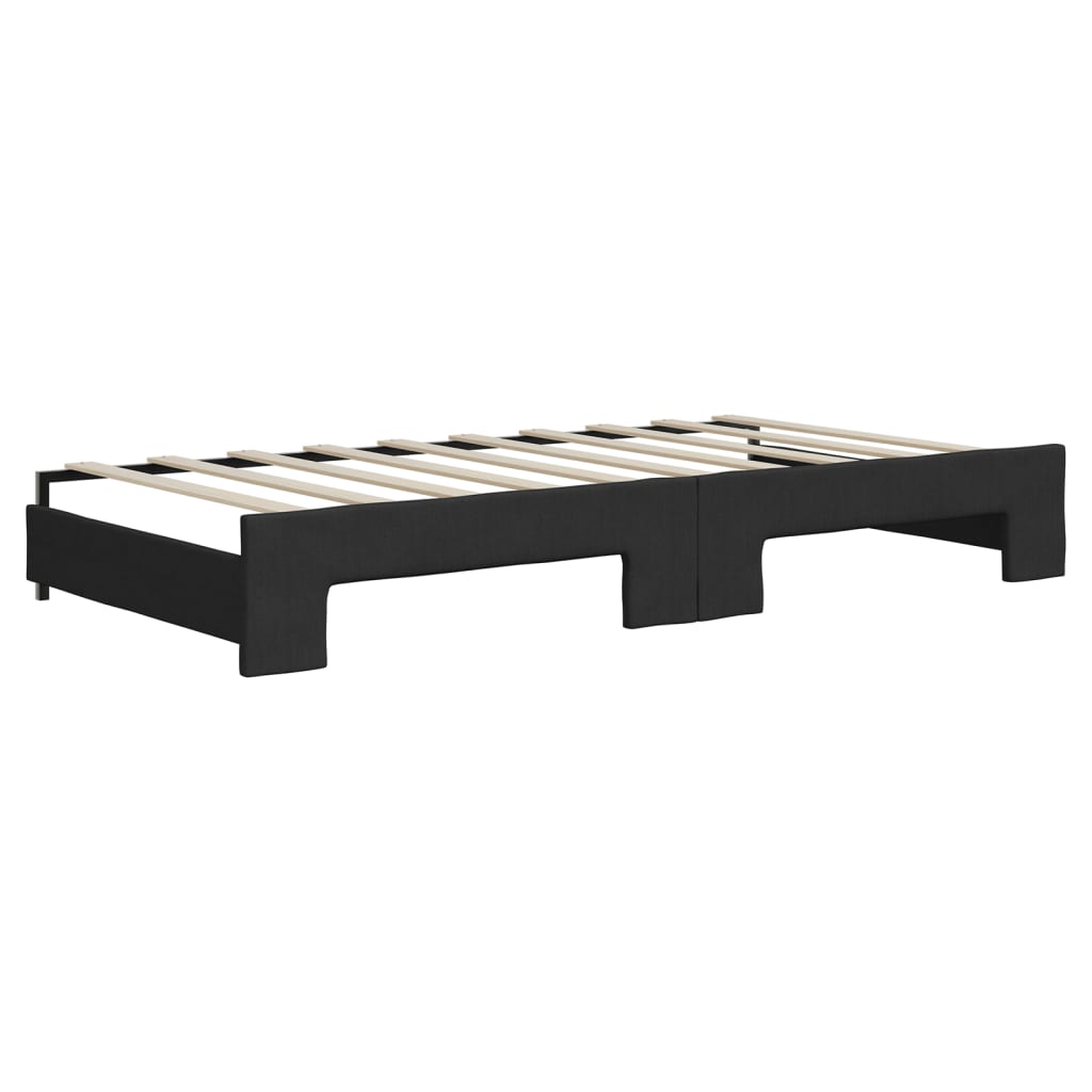 vidaXL Divano Letto Estraibile con Materassi Nero 90x190 cm in Tessuto