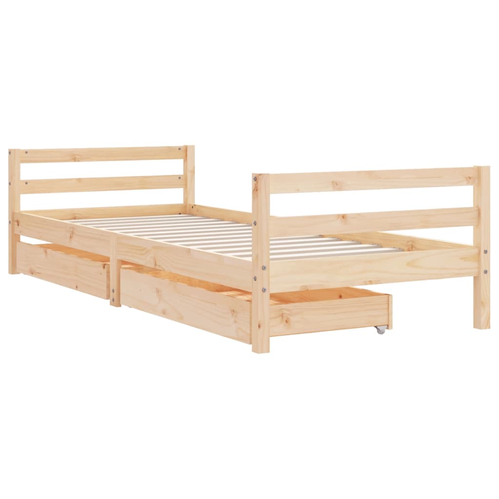 vidaXL Giroletto per Bambini con Cassetti 90x190cm Legno Massello Pino