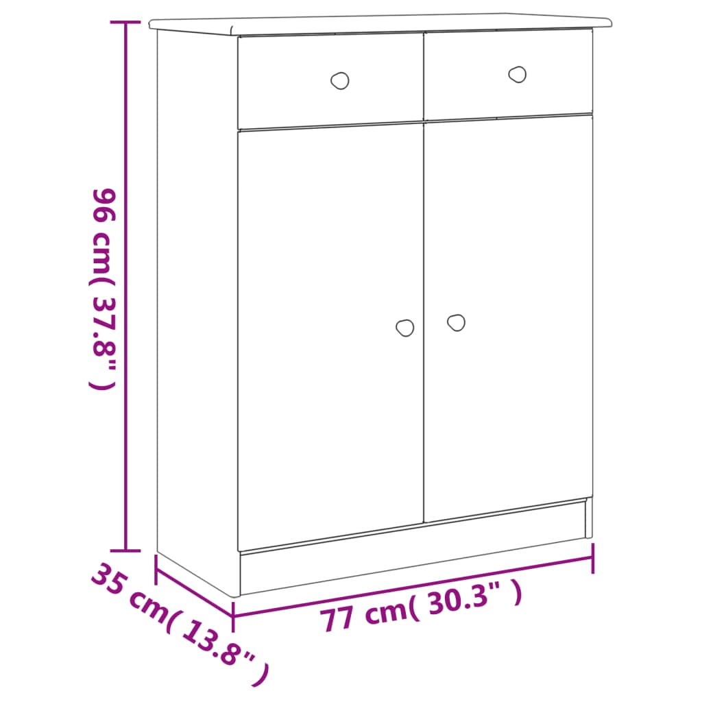 vidaXL Scarpiera ALTA 77x35x96 cm in Legno Massello di Pino