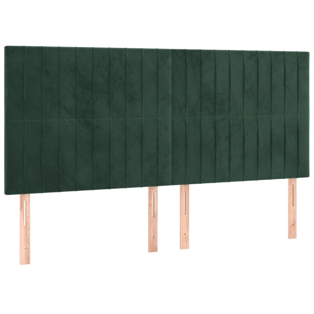 vidaXL Testiera a LED Verde Scuro 180x5x118/128cm in Velluto