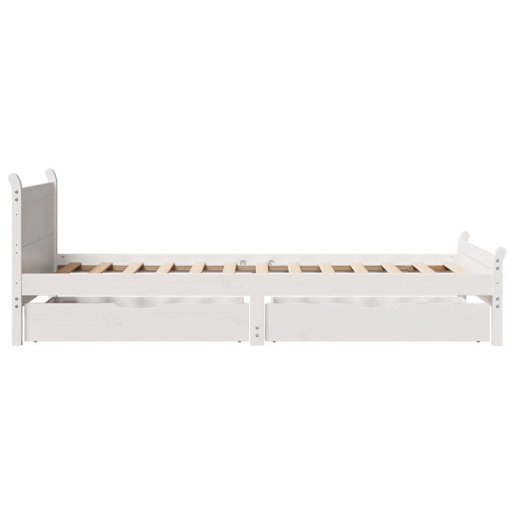 vidaXL Letto senza Materasso Bianco 90x200 cm Legno Massello di Pino