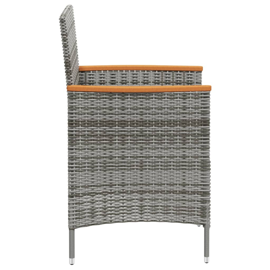 vidaXL Set da Pranzo per Esterni 3 pz con Cuscini in Polyrattan Grigio