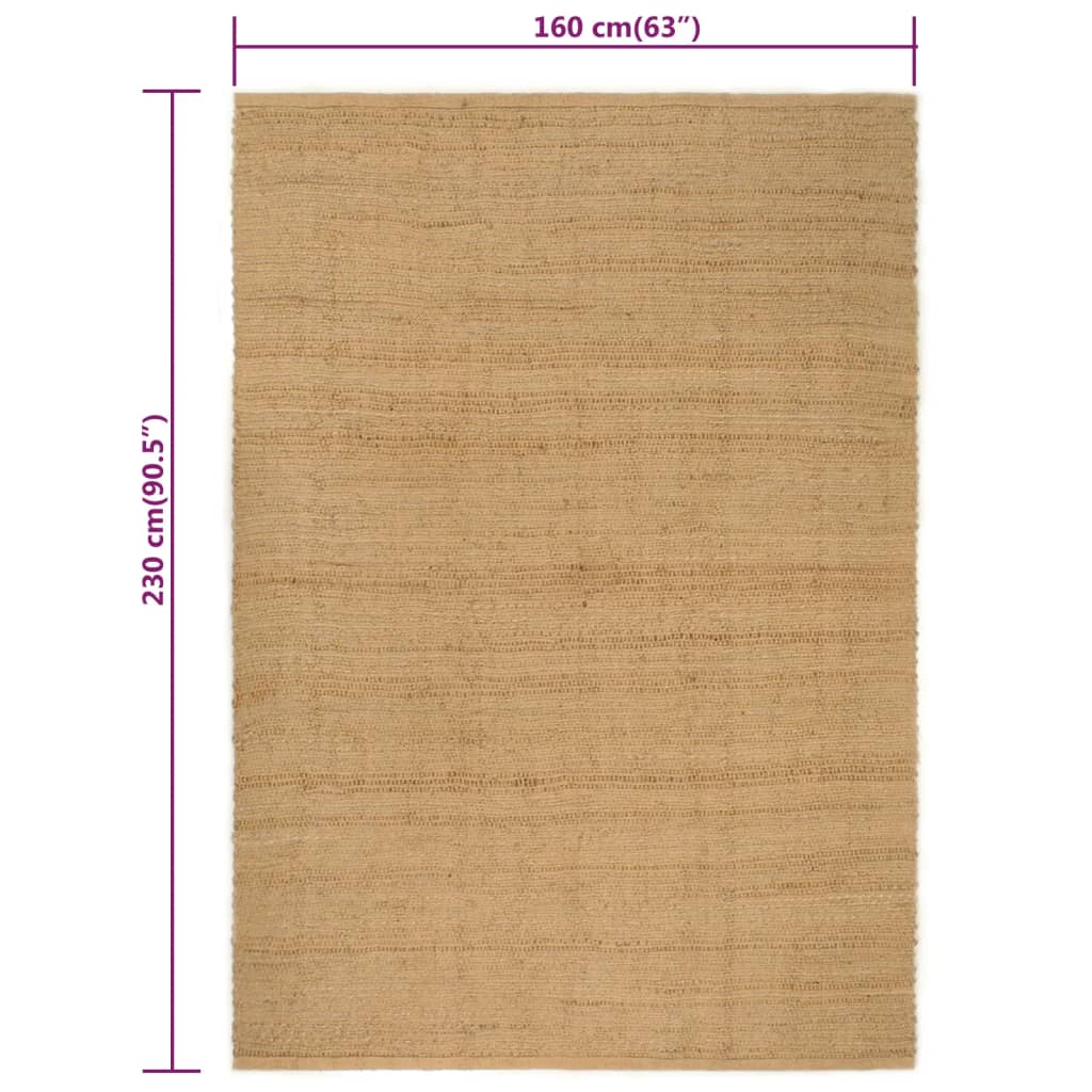 vidaXL Tappeto Rettangolare Naturale 160x230 cm in Juta