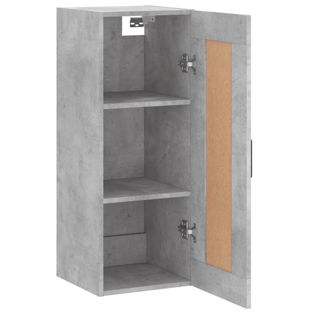 vidaXL Mobile a Parete Grigio Cemento 34,5x34x90 cm Legno Multistrato