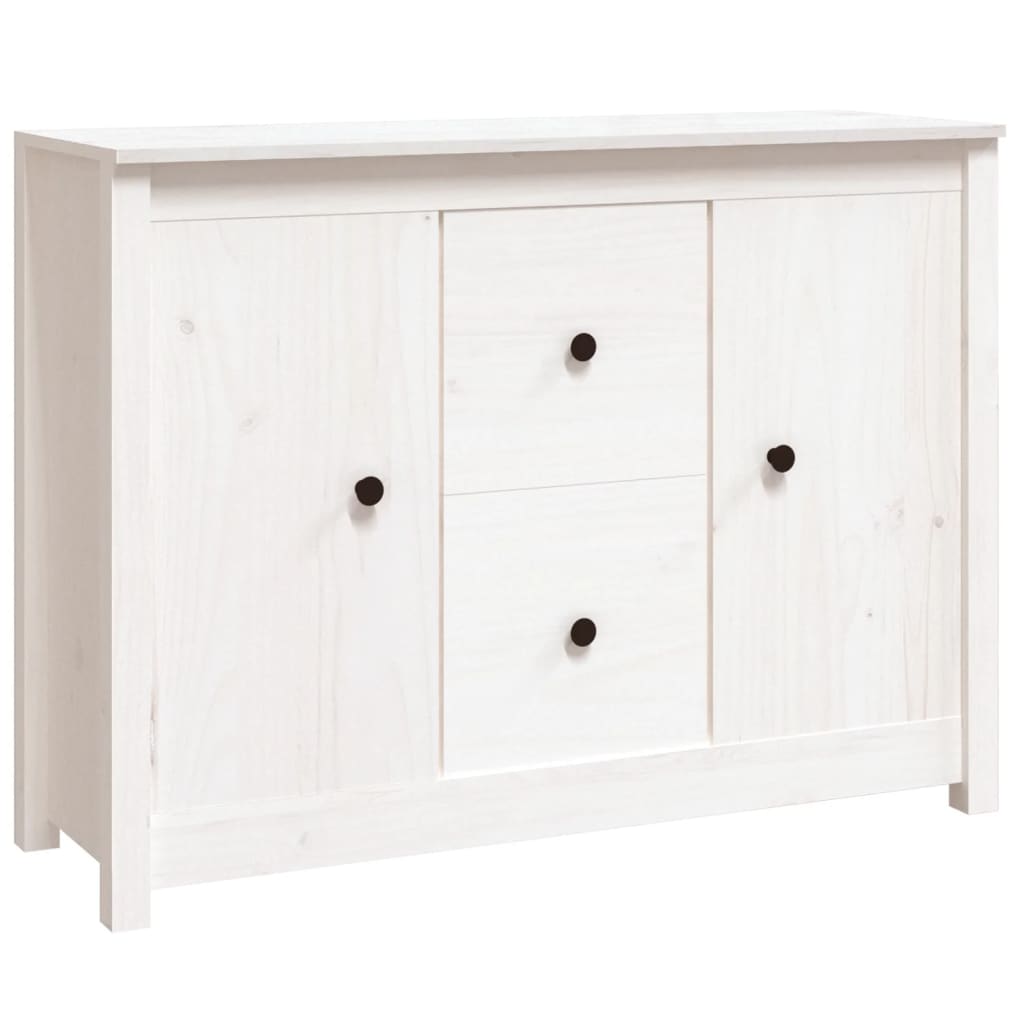 vidaXL Credenza Bianca 100x35x74 cm in Legno Massello di Pino