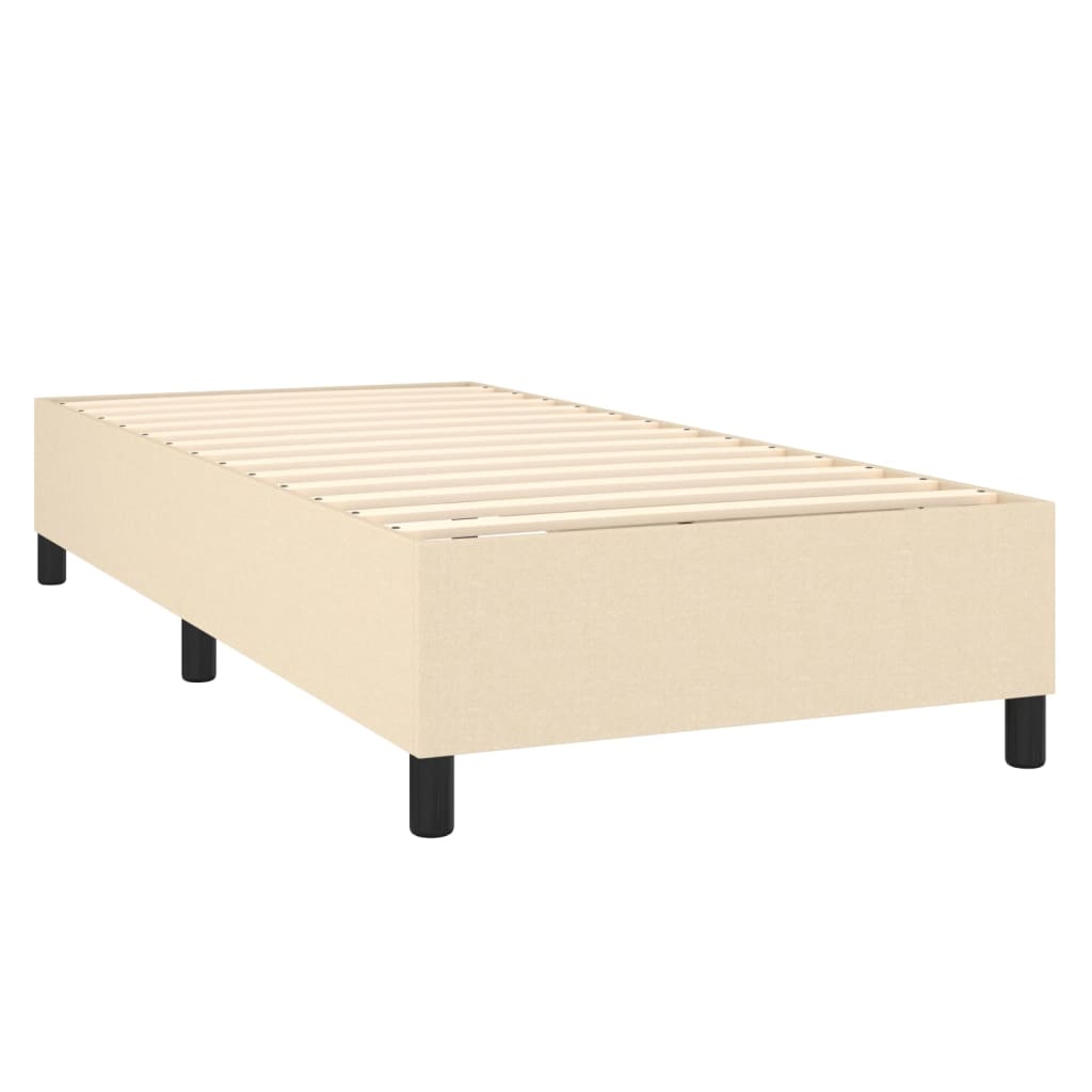 vidaXL Letto a Molle con Materasso e LED Crema 100x200cm in Tessuto