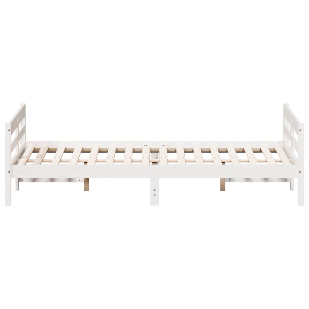 vidaXL Letto senza Materasso Bianco 140x200 cm Legno Massello di Pino