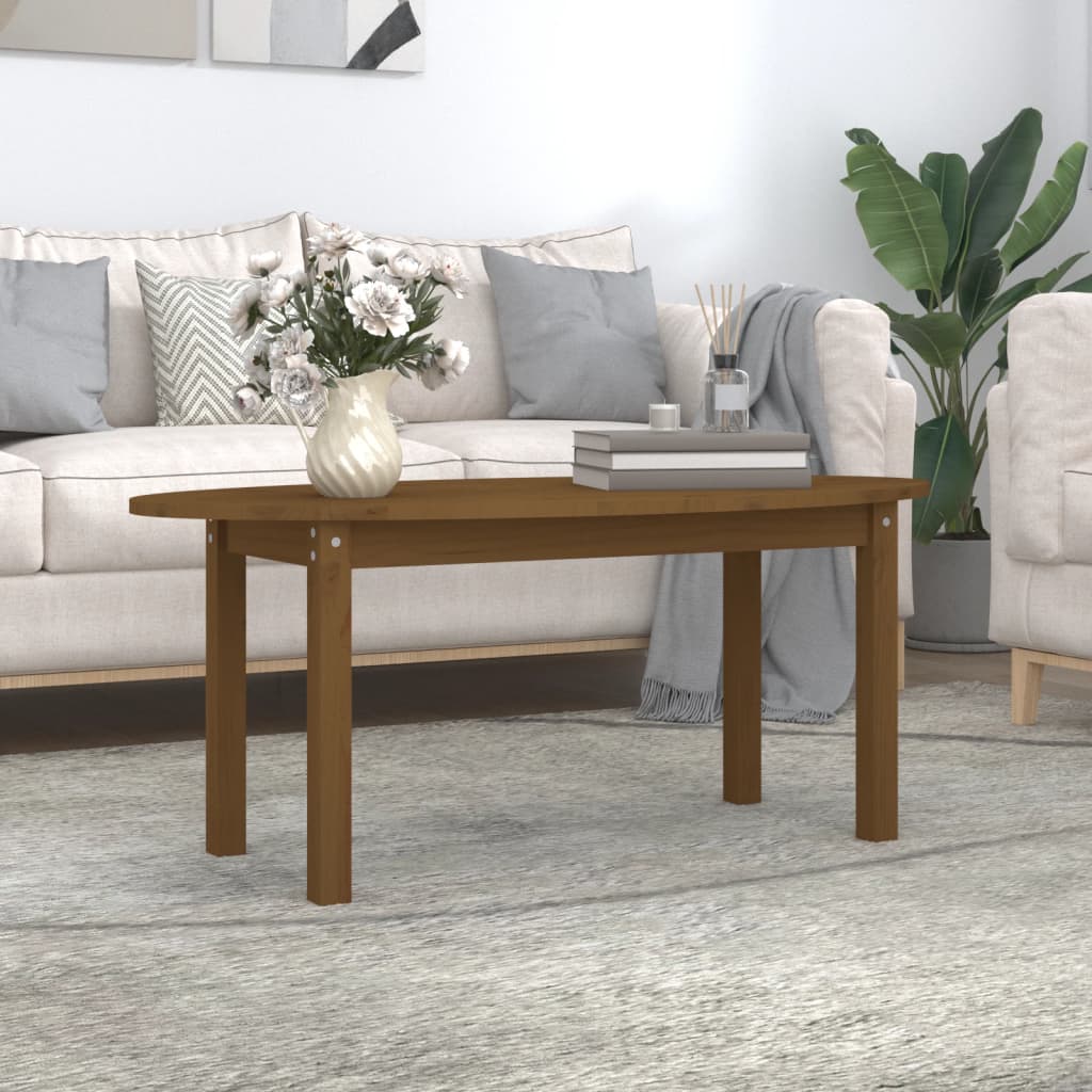 vidaXL Tavolino da Salotto Ambra 110x55x45 cm Legno Massello di Pino