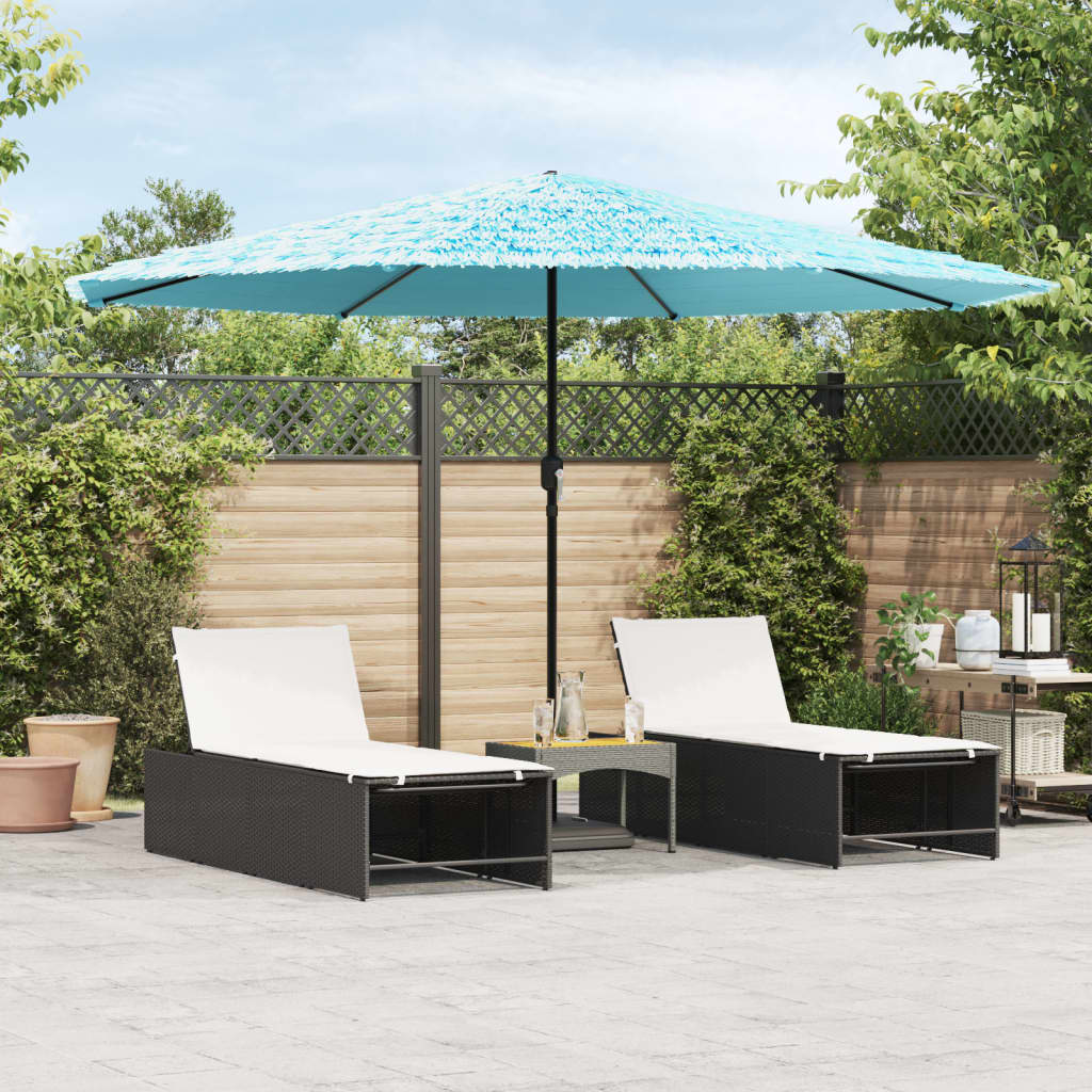 vidaXL Ombrellone Giardino con Palo in Acciaio Blu 388x388x248 cm