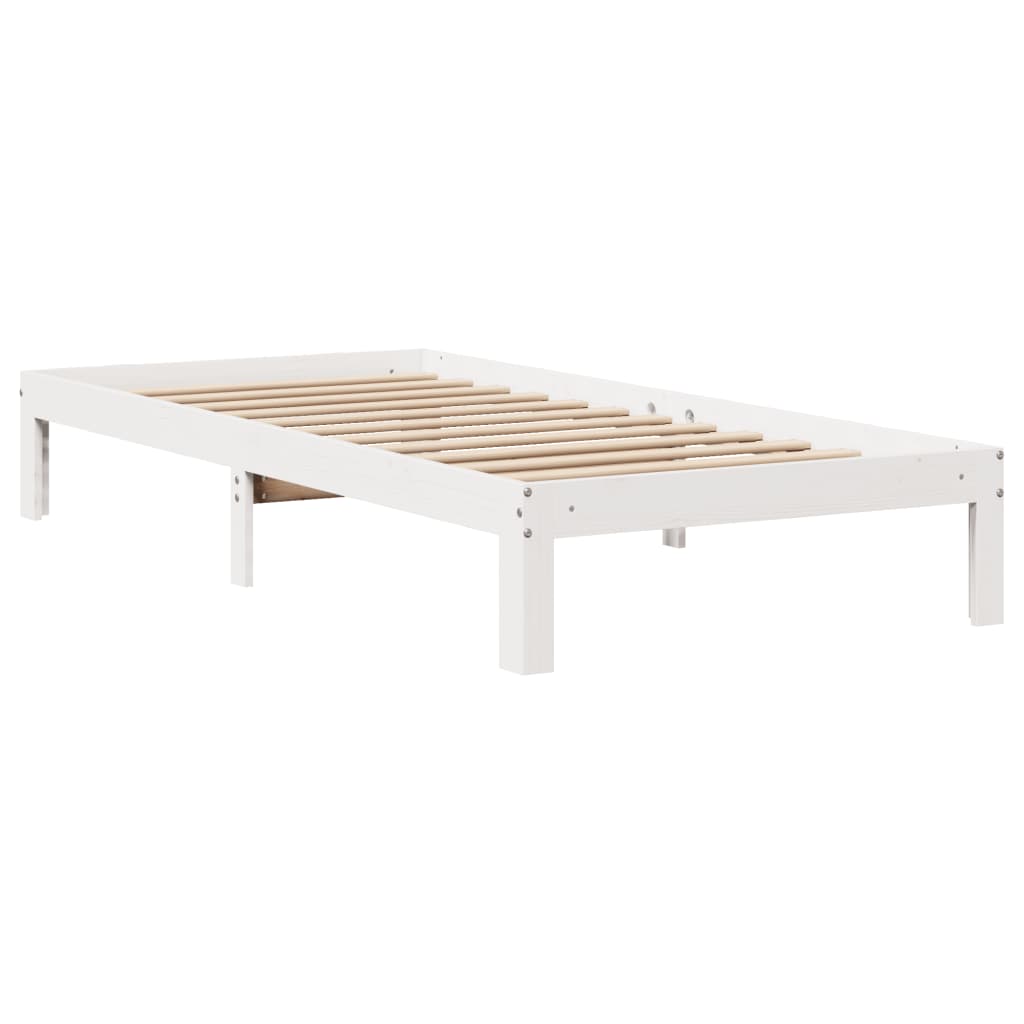 vidaXL Giroletto con Testiera Bianco 75x190 cm Legno Massello di Pino