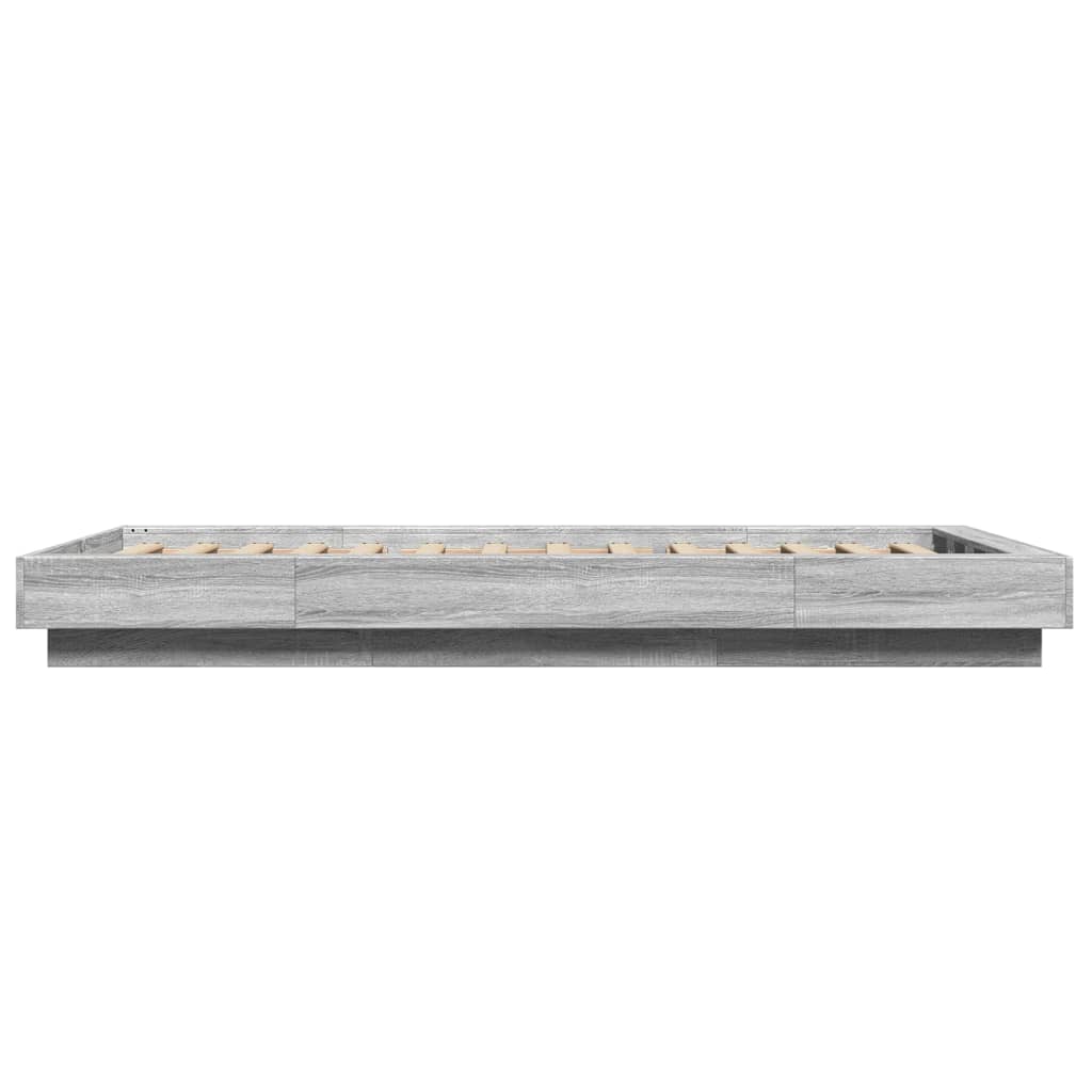 vidaXL Giroletto con Luci LED Grigio Sonoma 90x200cm Legno Multistrato