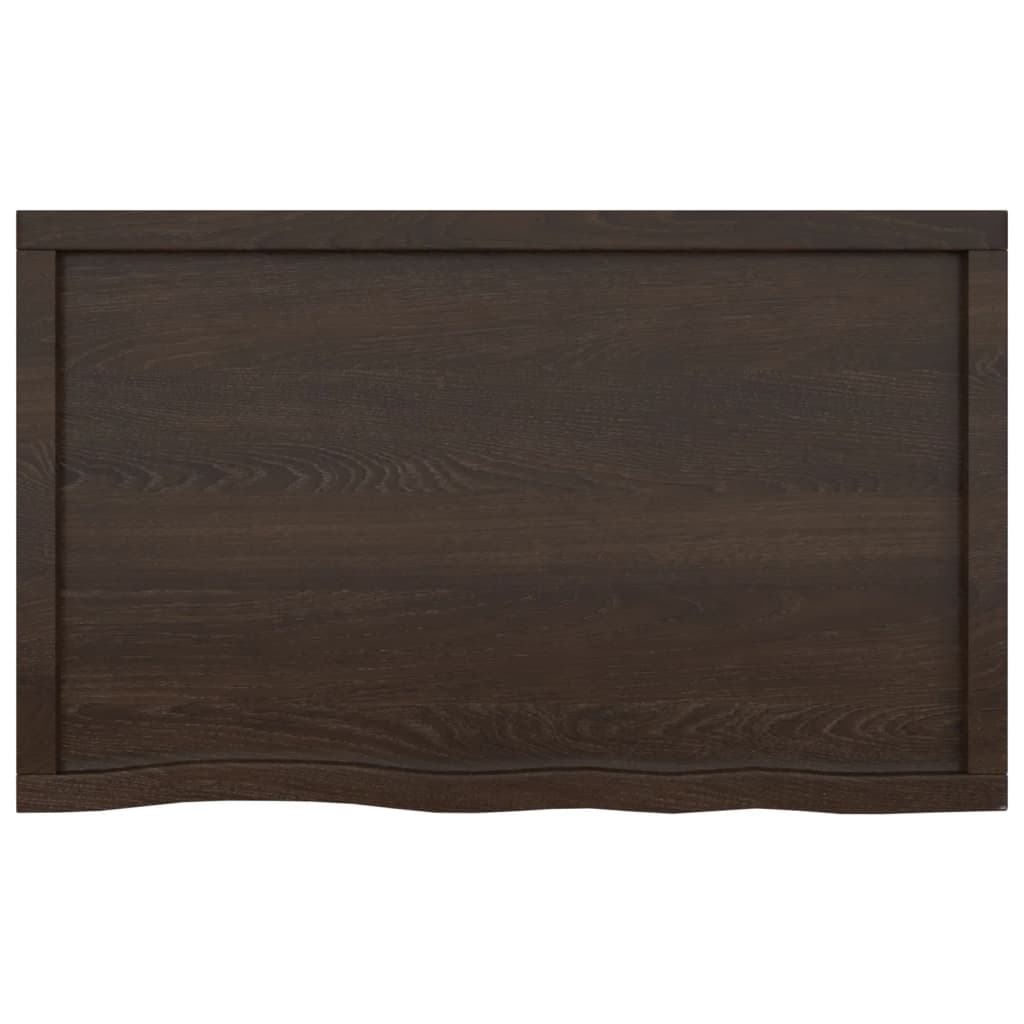 vidaXL Piano Bagno Marrone Scuro 100x60x(2-6) cm Legno Trattato