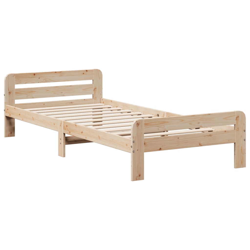 vidaXL Letto senza Materasso 75x190 cm in Legno Massello Pino