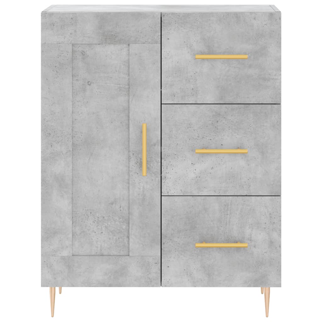 vidaXL Credenza Grigio Cemento 69,5x34x180 cm in Legno Multistrato