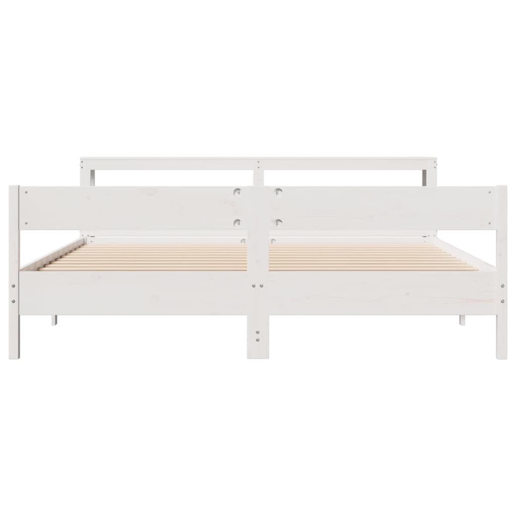 vidaXL Letto senza Materasso Bianco 180x200 cm Legno Massello di Pino