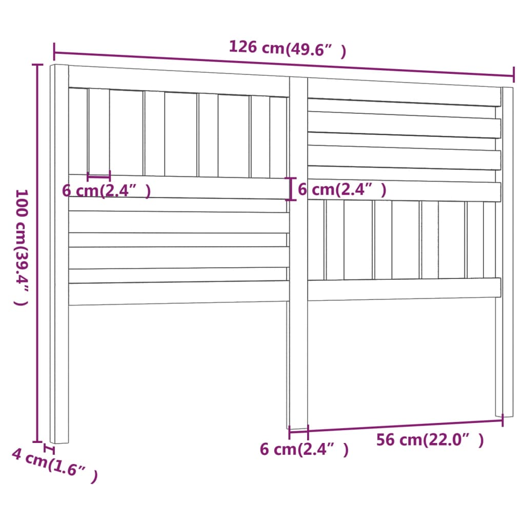 vidaXL Testiera per Letto ambra 126x4x100 cm in Legno di Pino