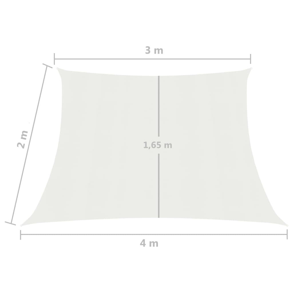 vidaXL Vela Parasole 160 g/m² Bianca 3/4x2 m in HDPE