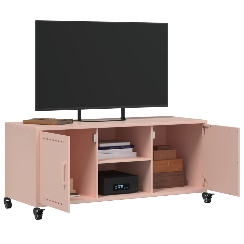 vidaXL Mobile TV Rosa 100,5x39x43,5 cm in Acciaio