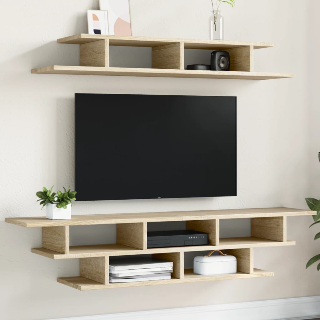 vidaXL Mobili TV a Muro Rovere Sonoma in Legno Multistrato