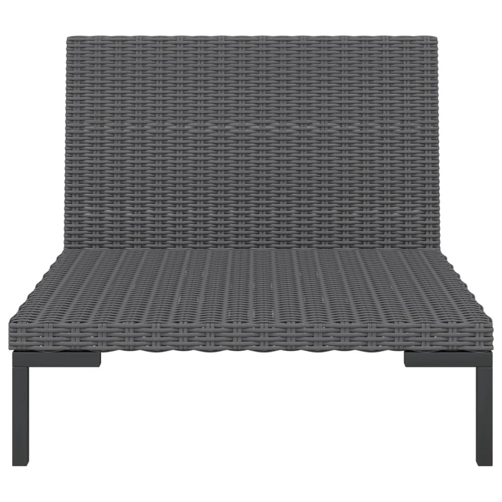 vidaXL Set Divani da Giardino 7 pz con Cuscini Polyrattan Grigio Scuro