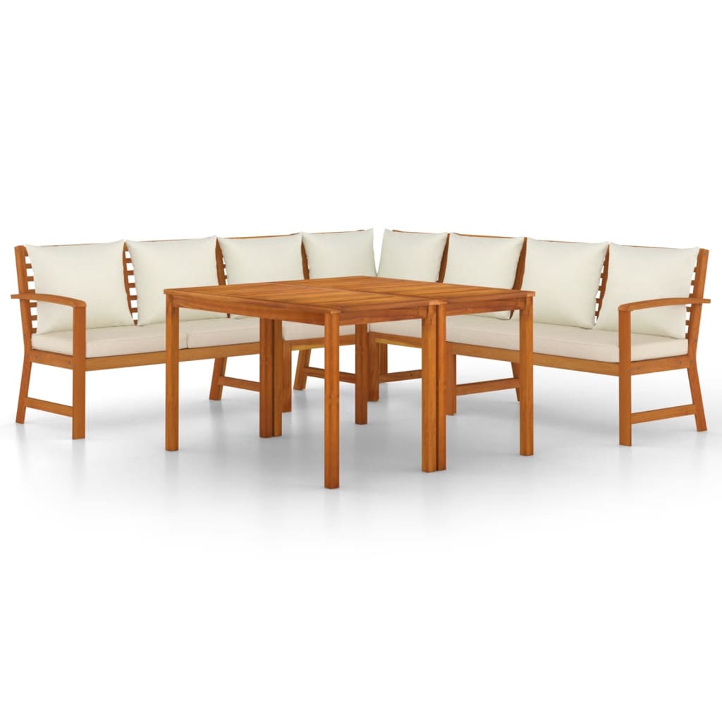 vidaXL Set da Pranzo Giardino 7pz con Cuscini Legno Massello di Acacia