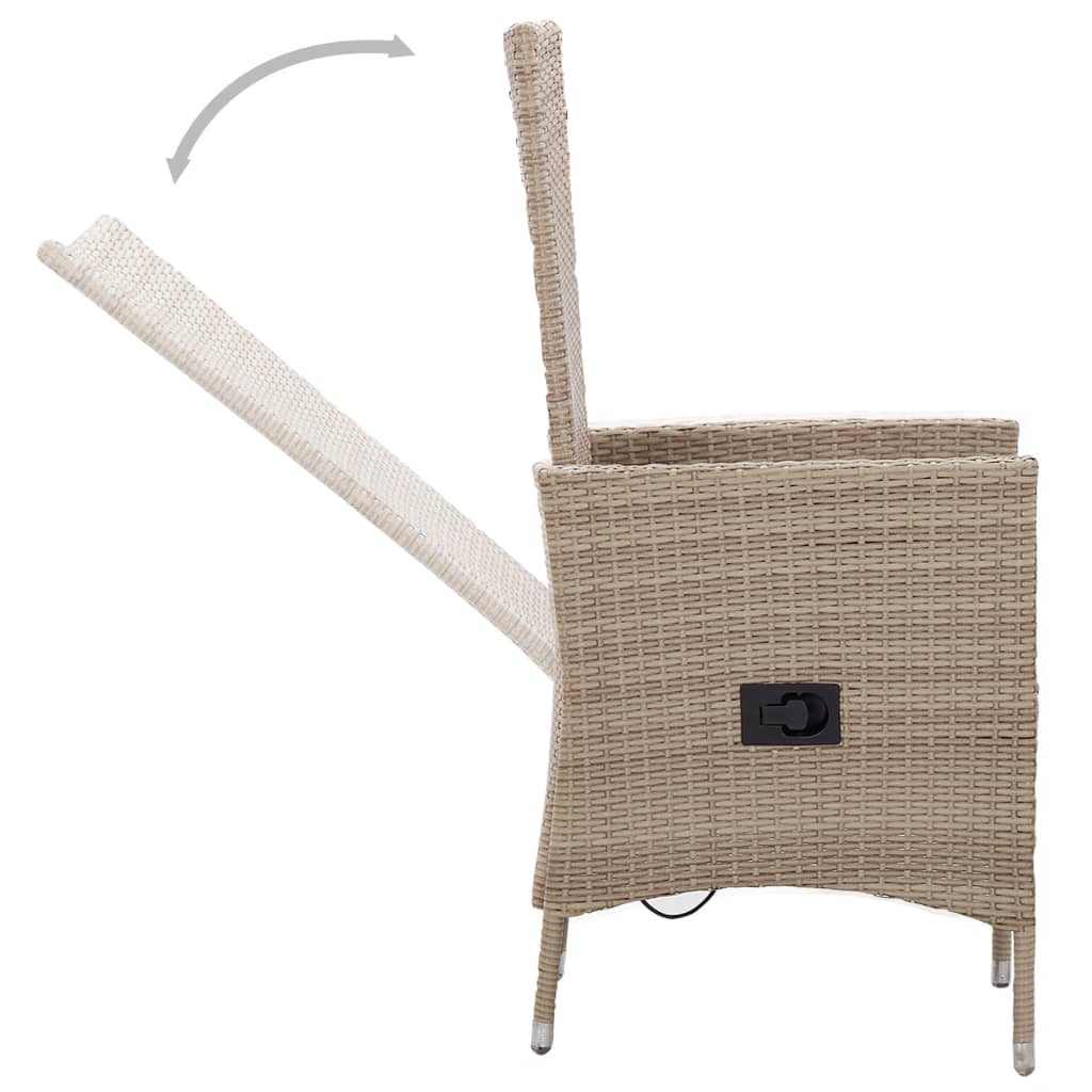 vidaXL Set da Pranzo da Giardino 5 pz con Cuscini Beige