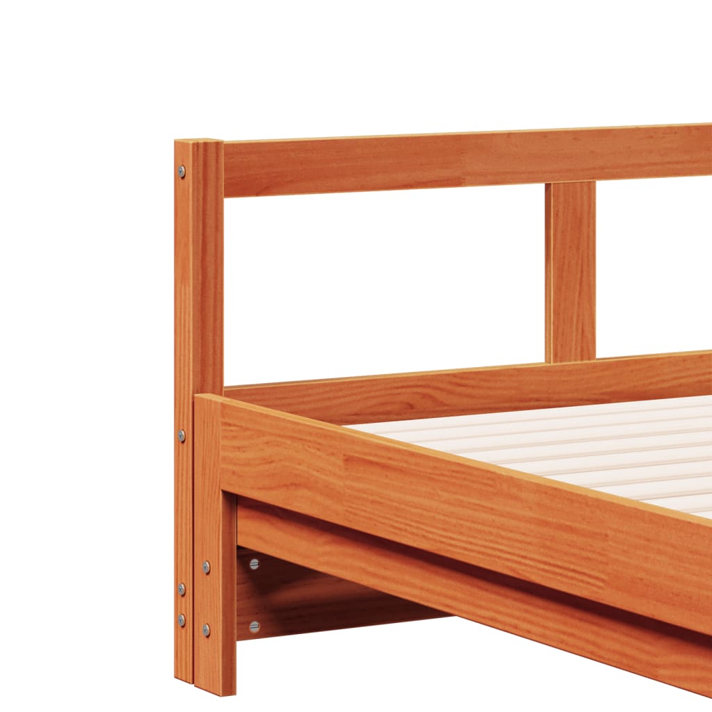 vidaXL Dormeuse senza Materasso Marrone Cera 80x200 cm Legno di Pino