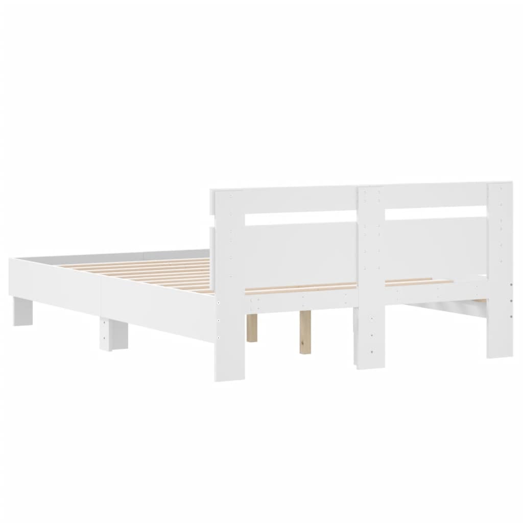 vidaXL Giroletto con Testiera Bianco 135x190 cm in Legno Multistrato