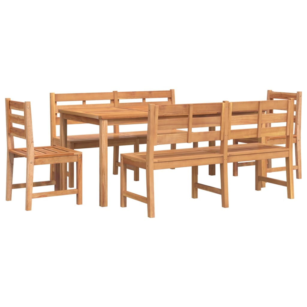 vidaXL Set da Pranzo per Giardino 5 pz in Legno Massello di Teak