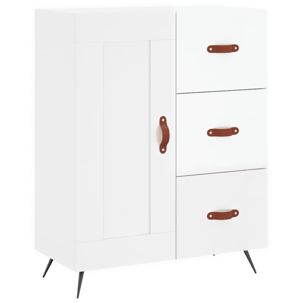 vidaXL Credenza Bianco Lucido 69,5x34x180 cm in Legno Multistrato