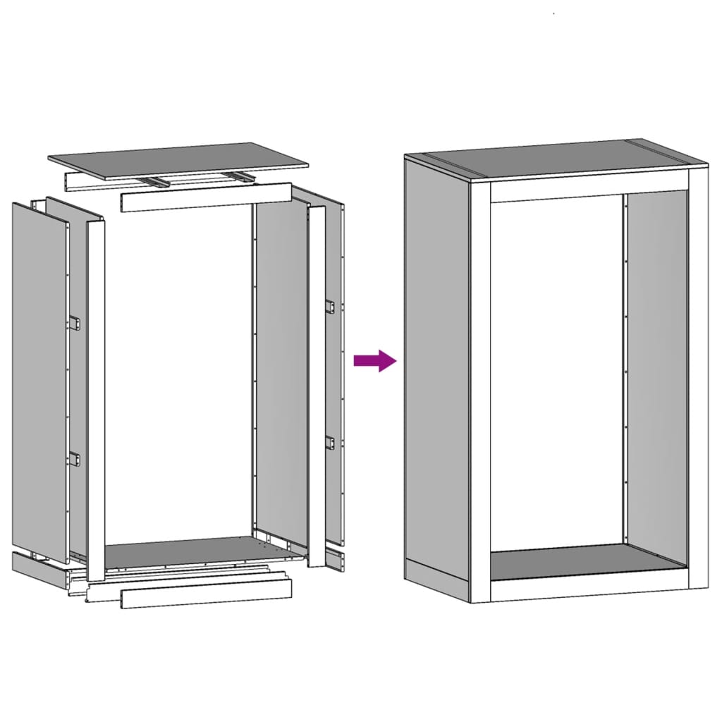 vidaXL Rastrelliera per Legna da Ardere 60x40x100 cm in Acciaio Inox