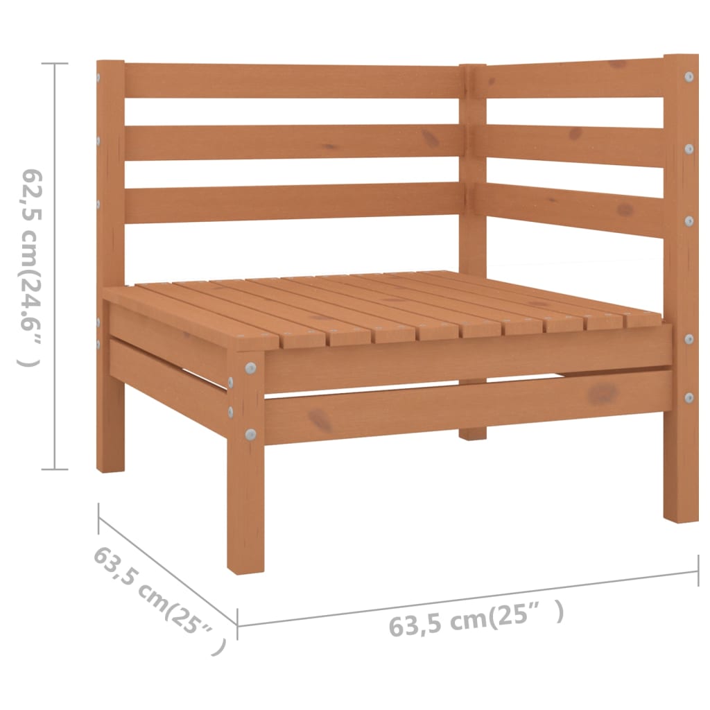 vidaXL Set Salotto da Giardino 9 pz in Legno Massello di Pino ambra