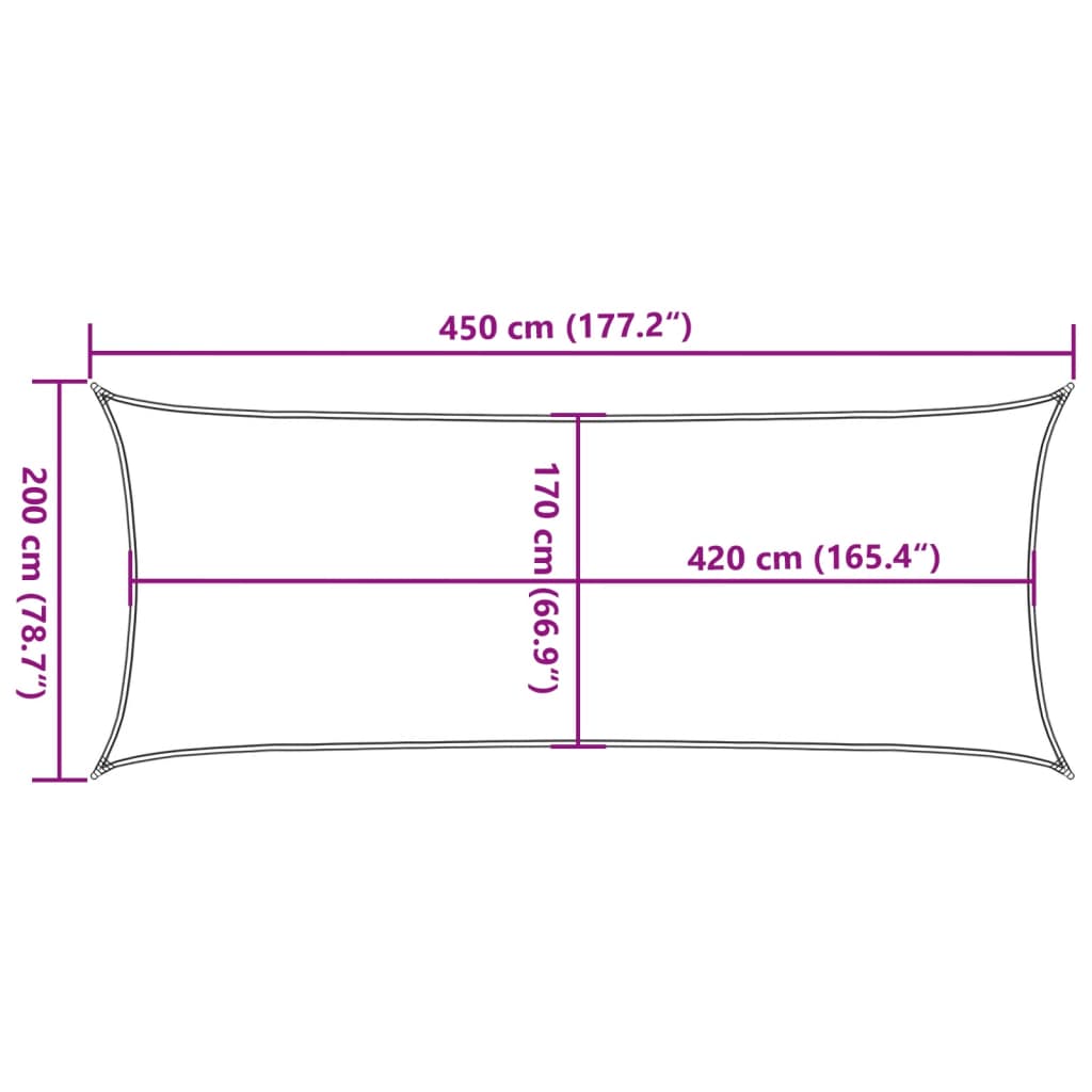 vidaXL Vela Parasole Sabbia 4,5x2 m 100% Poliestere Oxford