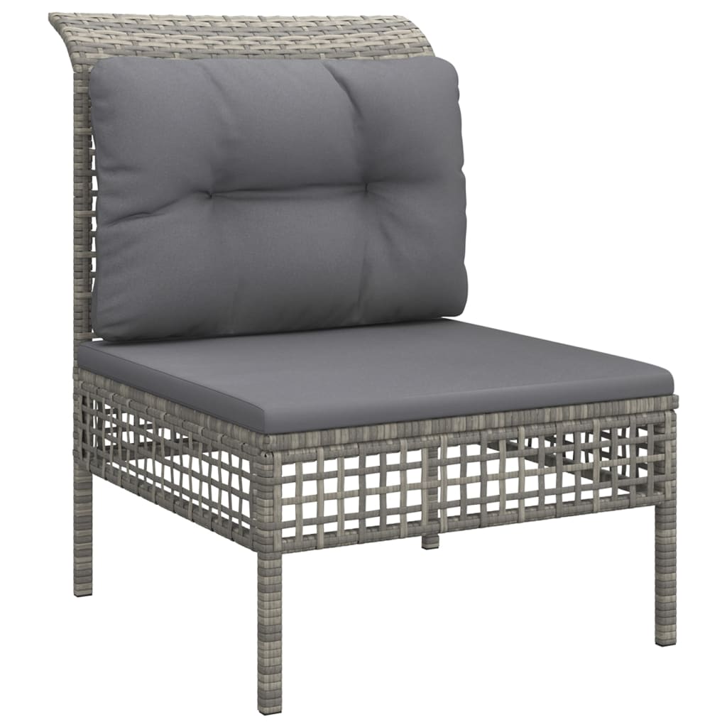 vidaXL Set Divani da Giardino 9 pz con Cuscini in Polyrattan Grigio