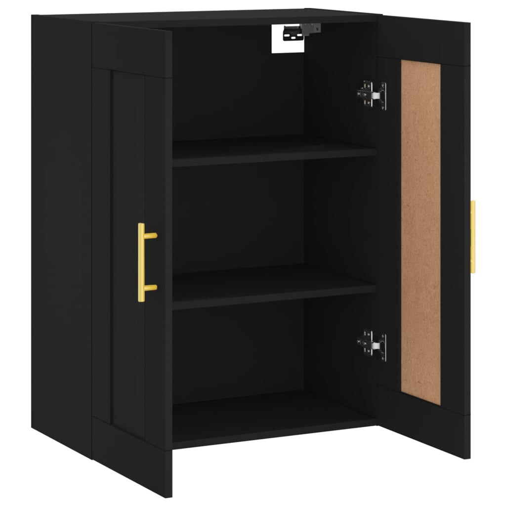 vidaXL Mobile a Parete Nero 69,5x34,90 cm in Legno Multistrato