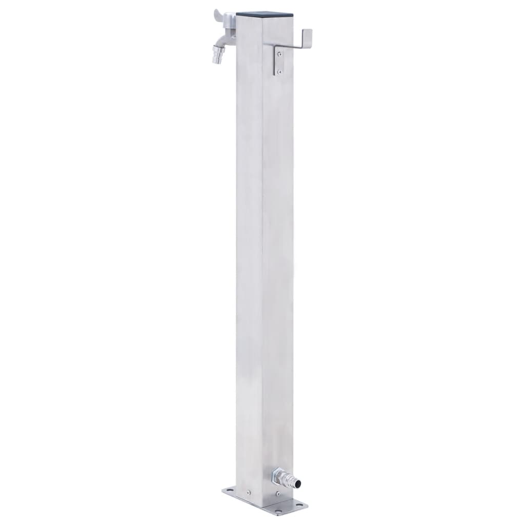 vidaXL Colonna d'Acqua da Giardino 80 cm Acciaio Inox Quadrato